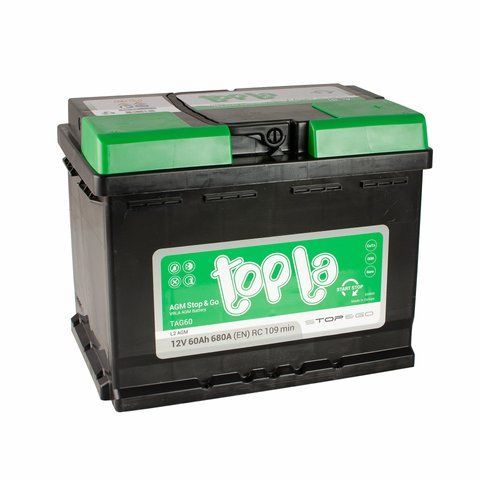 Topla 60Ah/12V AGM Euro (0) 680A AKU164 фото