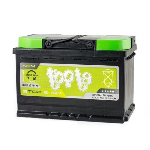 Topla 70Ah/12V AGM Euro (0) 760A AKU169 фото