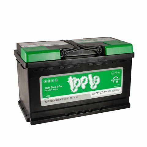 Topla 80Ah/12V AGM Euro (0) 800A AKU176 фото