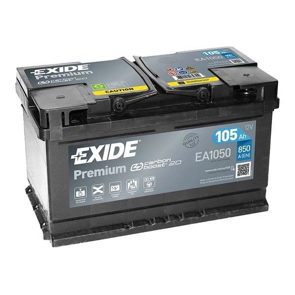 EXIDE Premium Carbon Boost 2.0 6СТ-105Ah 850A (EN) EA1050 AKU777 фото